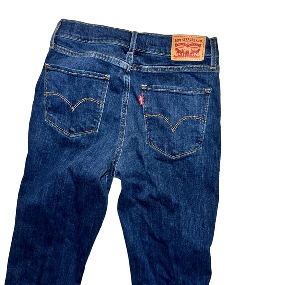 Levi’s 724 High Rise Straight Dark Wash Raw Hem Jeans Women's 4/27 - Picture 4 of 7